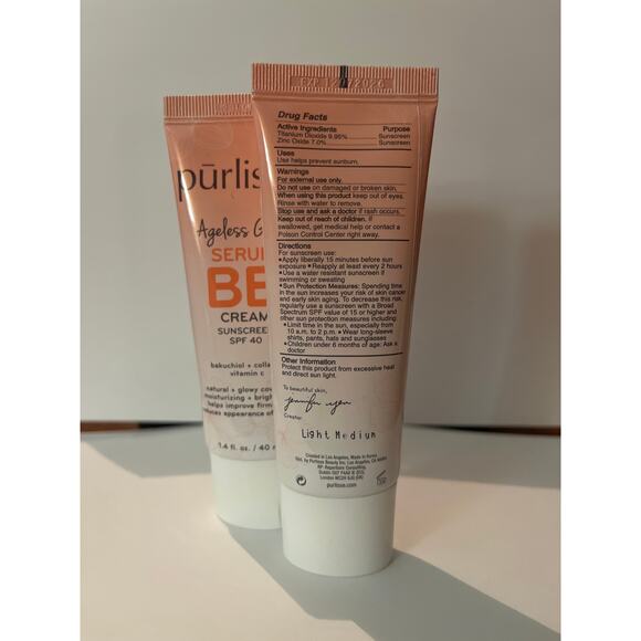 Purlisse, Ageless Glow Serum BB Cream Sunscreen SPF 40 - Bundle of TWO (2) - Picture 2 of 3